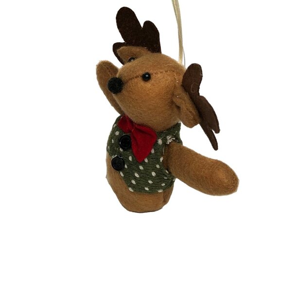 Christmas Ornament Stuffed Animal Plush Bowtie Moose Holiday Tree Wreath Decor - Picture 7 of 13